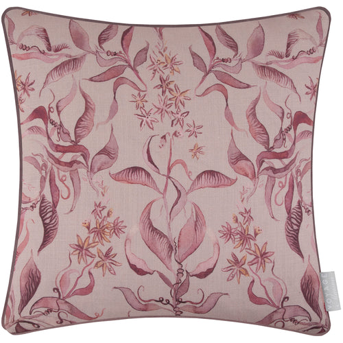 Damask Pink Cushions - Hettie Printed Piped Feather Filled Cushion Posie Voyage Maison