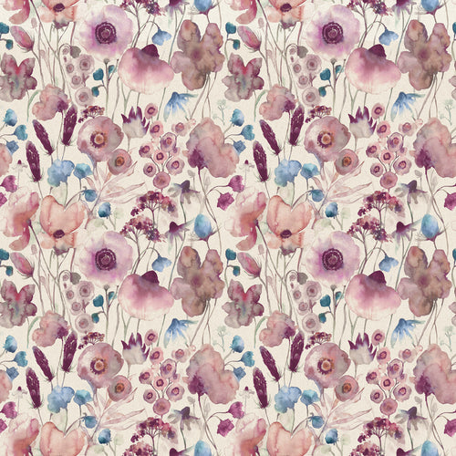 Floral Pink Fabric - Hibbertia Linen Printed Cotton Fabric (By The Metre) Fuchsia Voyage Maison