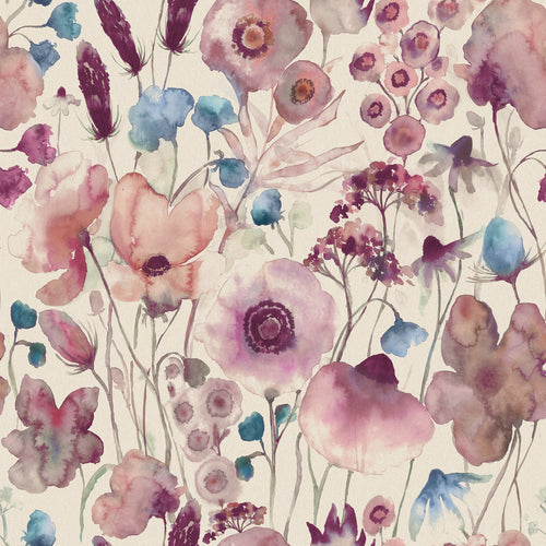 Samples - Hibbertia Linen Printed Fabric Sample Swatch Fuchsia Voyage Maison