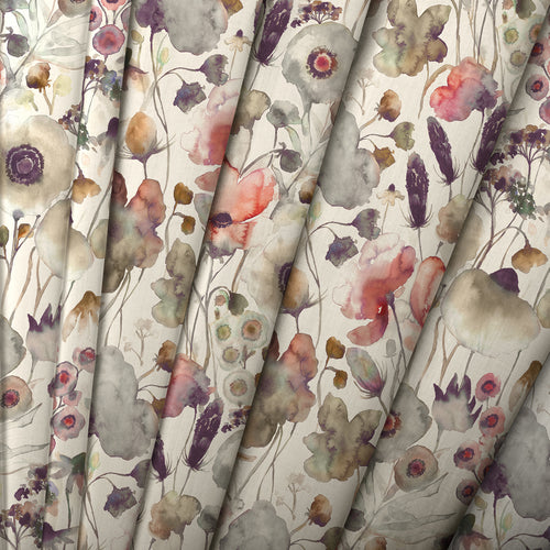 Floral Purple M2M - Hibbertia Linen Printed Cotton Made to Measure Roman Blinds Boysenberry Voyage Maison