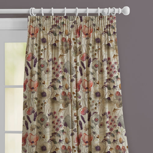 Floral Cream M2M - Hibbertia Printed Made to Measure Curtains Boysenberry Voyage Maison