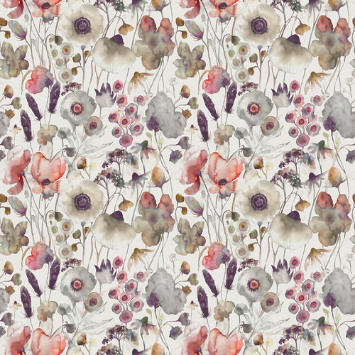 Voyage Maison Hibbertia Printed Cotton Fabric Remnant in Boyensberry/Cream