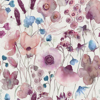  Samples - Hibbertia Printed Fabric Sample Swatch Fuchsia Voyage Maison
