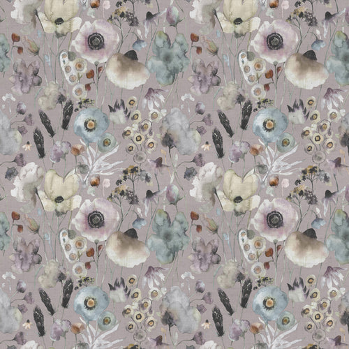 Floral Purple Fabric - Hibbertia Printed Cotton Fabric (By The Metre) Haze/Lavender Voyage Maison