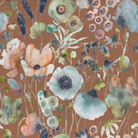  Samples - Hibbertia Printed Fabric Sample Swatch Terracotta Voyage Maison