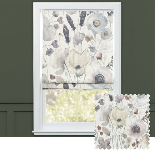 Floral Purple M2M - Hibbertia Printed Cotton Made to Measure Roman Blinds Haze/Cream Voyage Maison