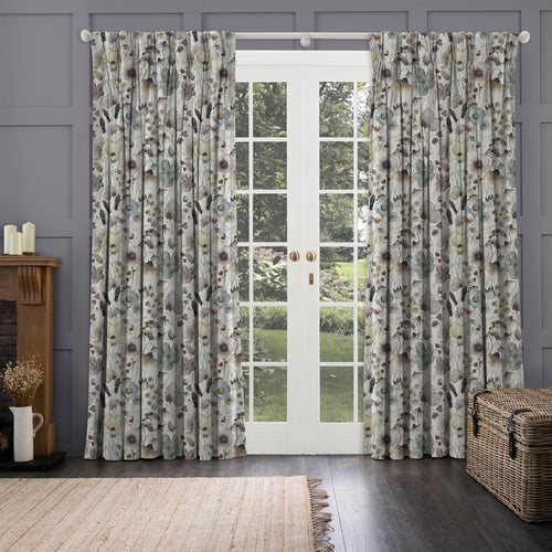 Floral Cream M2M - Hibbertia Linen Printed Made to Measure Curtains Haze Voyage Maison