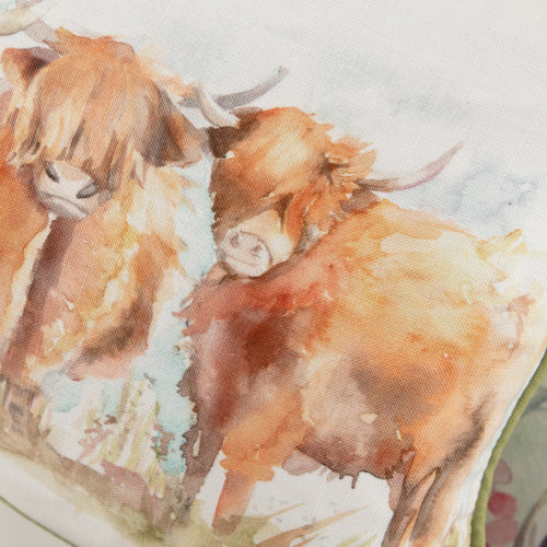 Dreams & Drapes Lodge Hanson Highland Cow - Cuscino imbottito in velluto, 43 x 43 cm, colore: Terracotta Dreams & Drapes Lodge Hanson Highland Cow - Cuscino imbottito in velluto, 43 x 43 cm, colore: Terracotta