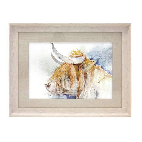 Animal Brown Wall Art - Highland Cow  Framed Print Birch Voyage Maison