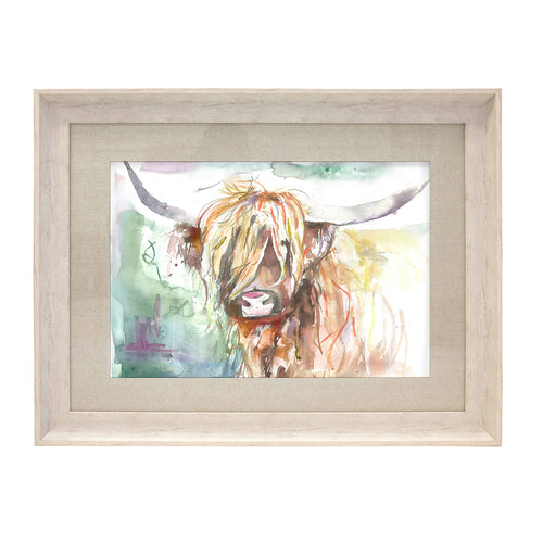 Animal Brown Wall Art - Highland Cow Bruce Framed Print Birch Voyage Maison