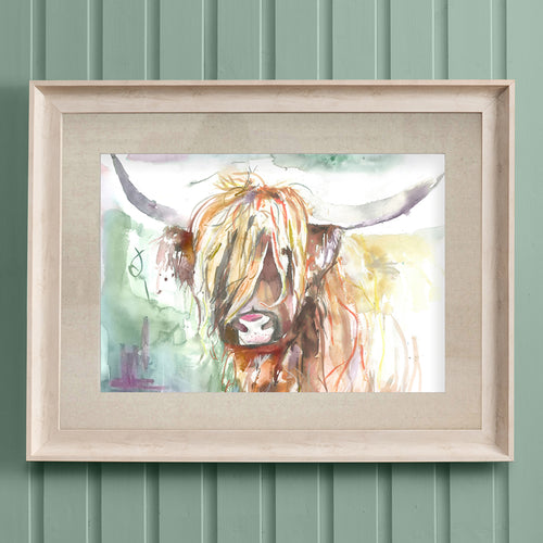 Animal Brown Wall Art - Highland Cow Bruce Framed Print Birch Voyage Maison