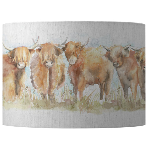 Animal Cream Lighting - Highland Cattle Eva Lamp Shade Linen Voyage Maison