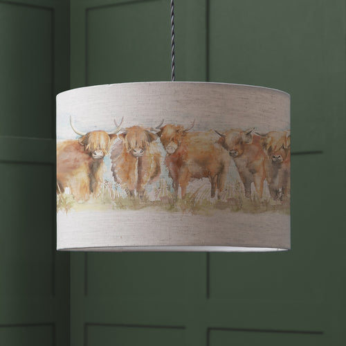 Animal Cream Lighting - Highland Cattle Eva Lamp Shade Linen Voyage Maison