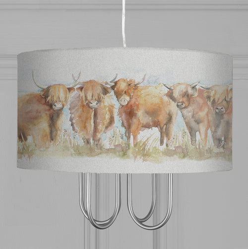 Animal Cream Lighting - Highland Cattle Eva Taurus Lamp Shade Linen Voyage Maison