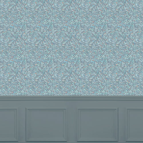 Floral Blue Wallpaper - Holcombe  1.4m Wide Width Wallpaper (By The Metre) Ocean Voyage Maison
