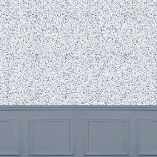 Floral Blue Wallpaper - Holcombe  1.4m Wide Width Wallpaper (By The Metre) Skylark Voyage Maison