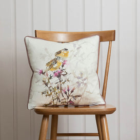 Darren Woodhead Honeysuckle Printed Feather Cushion in Blossom