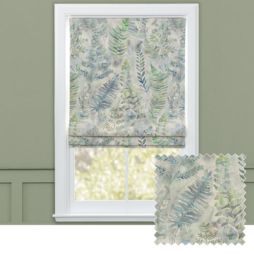 Floral Blue M2M - Honister Printed Cotton Made to Measure Roman Blinds Teal Voyage Maison
