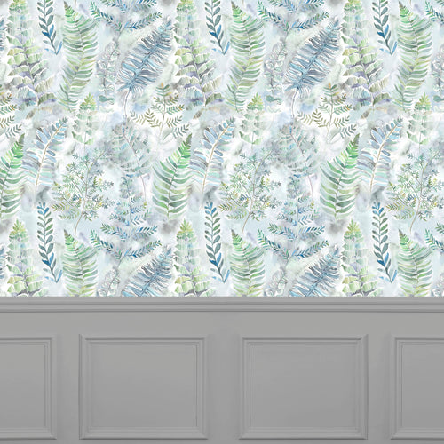 Floral Blue Wallpaper - Honister  1.4m Wide Width Wallpaper (By The Metre) Teal Voyage Maison
