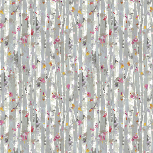 Floral Grey Fabric - Hope Ecru Printed Cotton Fabric (By The Metre) Carnival Voyage Maison