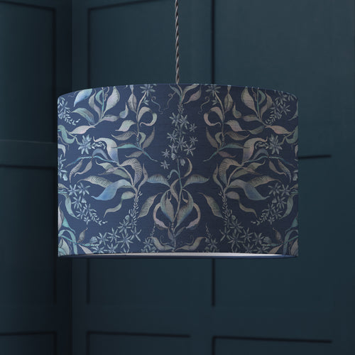 Floral Blue Lighting - Hettie Eva Printed Lamp Shade Atlas Blue Voyage Maison