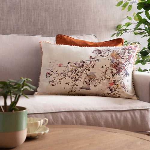 Darren Woodhead Huckleberry Printed Feather Cushion in Blossom