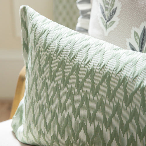  Green Cushions - Hutton Woven Jacquard Feather Rich Filled Cushion Sage Sanderson