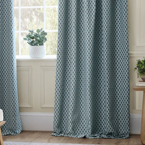  Blue Curtains - Hutton Jacquard Pencil Pleat Curtains Blue Sanderson