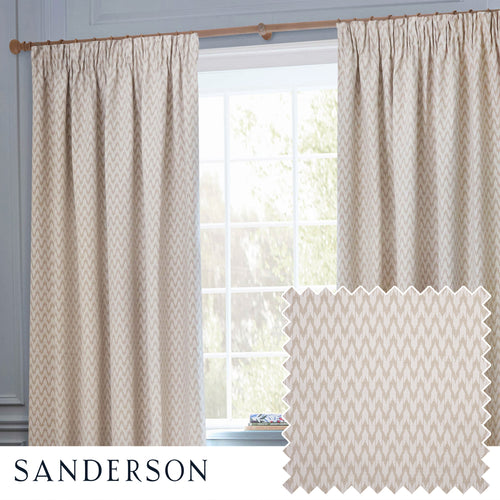 Grey Curtains - Hutton Jacquard Room Darkening Pencil Pleat Curtains Linen Sanderson