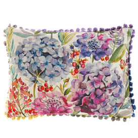 Voyage Maison Hydrangea Small Printed Feather Cushion in Purple