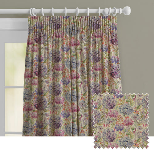 Floral Cream M2M - Hydrangea Printed Made to Measure Curtains Linen Voyage Maison