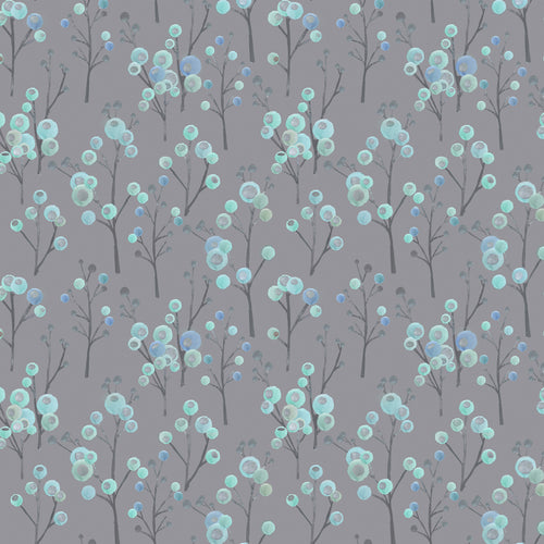 Floral Blue Fabric - Ichiyo Blossom Printed Cotton Fabric (By The Metre) Aqua Voyage Maison