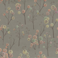  Samples - Ichiyo Blossom Printed Fabric Sample Swatch Granite Voyage Maison