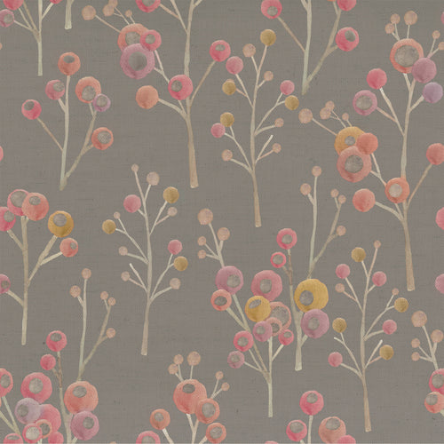 Voyage Maison Ichiyo Blossom Printed Cotton Fabric Remnant in Mulberry