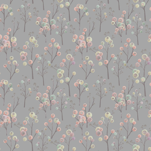 Floral Grey Wallpaper - Ichiyo Blossom  1.4m Wide Width Wallpaper (By The Metre) Granite Voyage Maison
