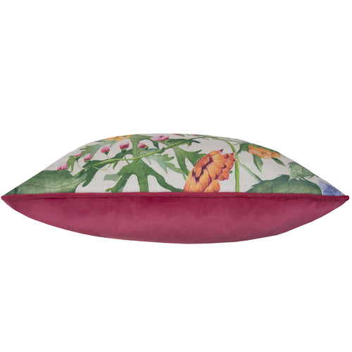 Floral Pink Cushions - Idalia Printed Piped Cushion Cover Fuchsia Voyage Maison