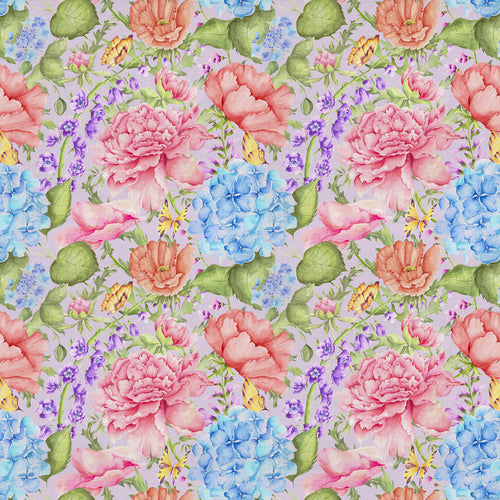 Floral Pink Fabric - Idalia Printed Cotton Fabric (By The Metre) Heather Voyage Maison