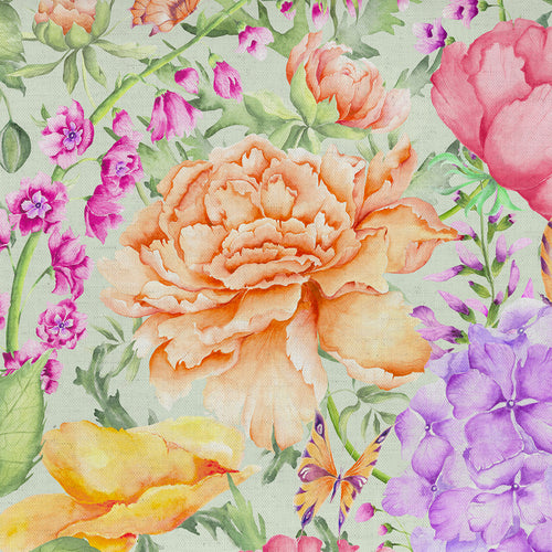 Floral Green M2M - Idalia Printed Cotton Made to Measure Curtains Sage Voyage Maison