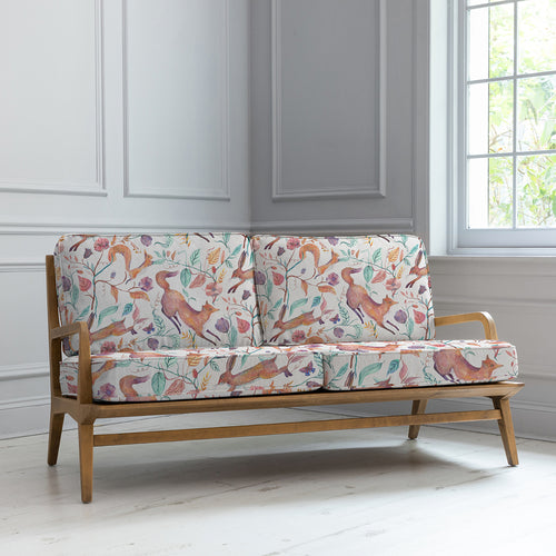 Animal Orange Furniture - Idris Leaping Into The Fauna 2-Seater Sofa Chair Linen Voyage Maison