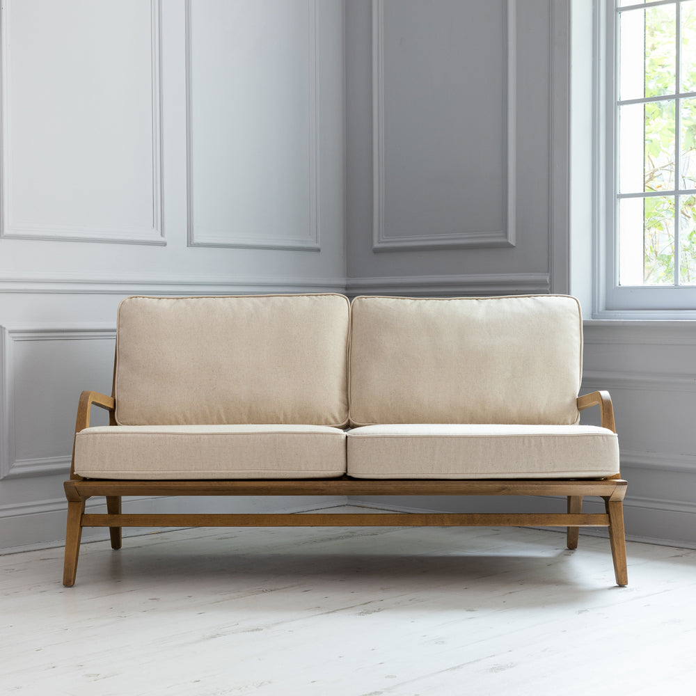 Idris Warmwood 2 Seater Sofa Cream Furniture Voyage Maison