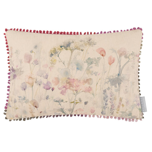 Floral Pink Cushions - Ilinizas Printed Rectangular Feather Filled Cushions Coral Voyage Maison