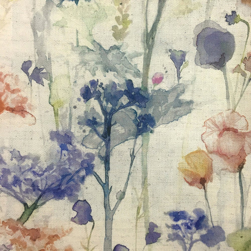Floral Blue Fabric - Ilinizas Printed Cotton Fabric (By The Metre) Clementine Natural Voyage Maison