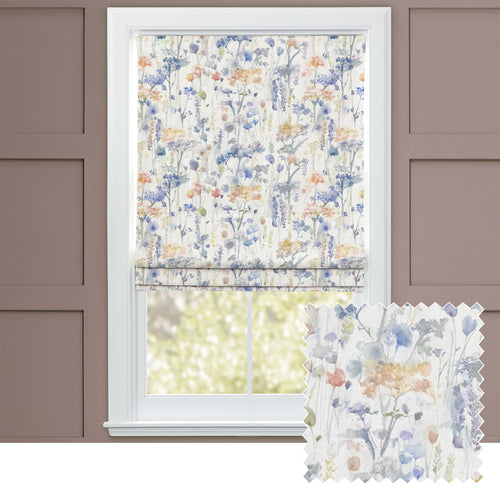 Floral Blue M2M - Ilinizas Printed Cotton Made to Measure Roman Blinds Clementine Voyage Maison