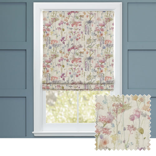 Floral Pink M2M - Ilinizas Printed Cotton Made to Measure Roman Blinds Poppy Natural Voyage Maison