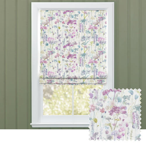 Floral Purple M2M - Ilinizas Printed Cotton Made to Measure Roman Blinds Default Voyage Maison