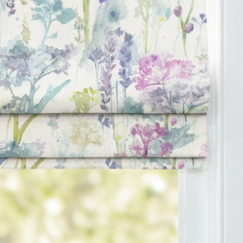 Floral Purple M2M - Ilinizas Printed Cotton Made to Measure Roman Blinds Default Voyage Maison