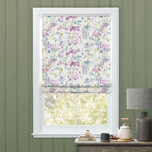 Floral Purple M2M - Ilinizas Printed Cotton Made to Measure Roman Blinds Default Voyage Maison