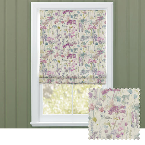 Floral Purple M2M - Ilinizas Printed Cotton Made to Measure Roman Blinds Default Voyage Maison