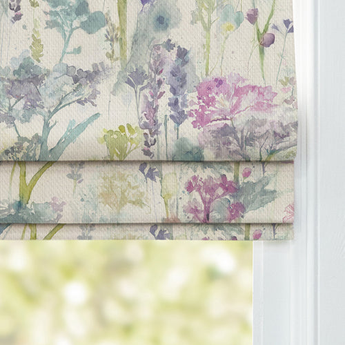 Floral Purple M2M - Ilinizas Printed Cotton Made to Measure Roman Blinds Default Voyage Maison