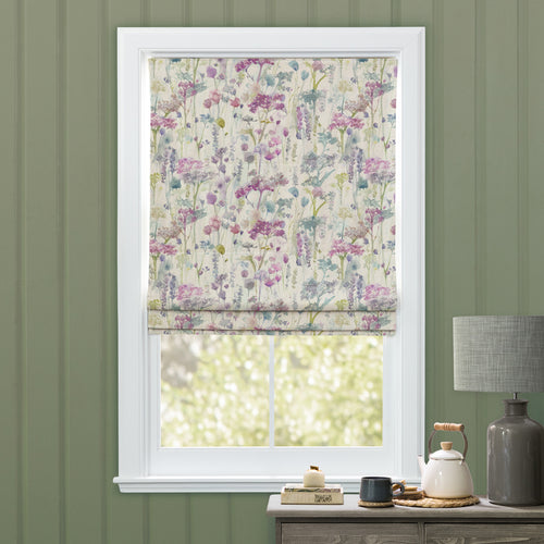 Floral Purple M2M - Ilinizas Printed Cotton Made to Measure Roman Blinds Default Voyage Maison